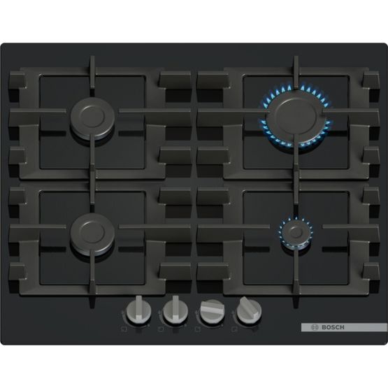 BOSCH PNP6B6K40 Series 4 60cm 4 Burner Gas Hob - Black Glass