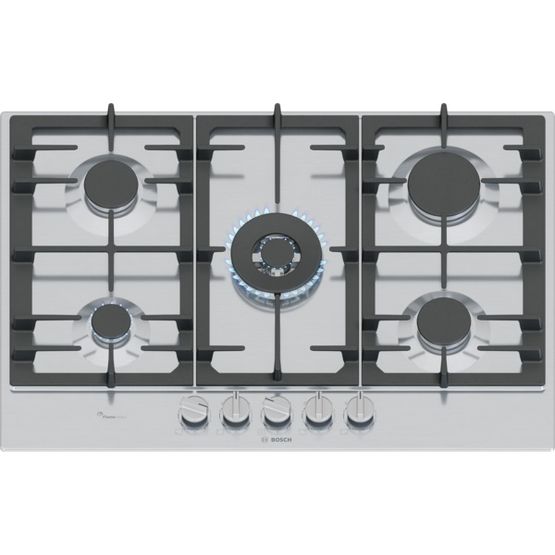 BOSCH PCQ7A5I90 Series 6 5 Burner 75cm Gas Hob - Stainless Steel
