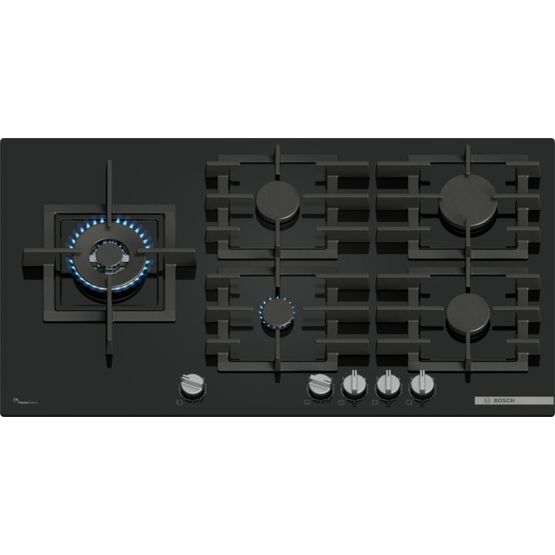 BOSCH PPM9A6I40 Series 6 90cm 5 Burner Gas Hob - Black Glass