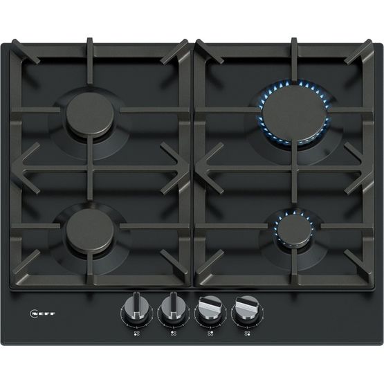 NEFF T26CIP8S0 N70 4 Burner 60cm Gas Hob - Black Enamel