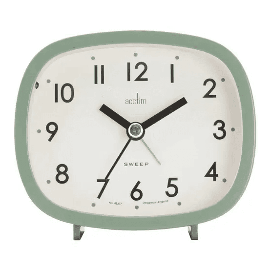 ACCTIM 15905 Hilda Retro non-Ticking Alarm Clock Cloverfield Green