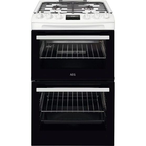 AEG CGX1130ACW 55cm Gas Double Oven Cooker White