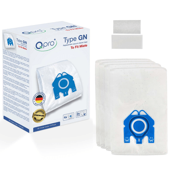 MIELE Compatible GN Dust Bags 4 Pack, 2 Filters, Air Freshners QPRO1001