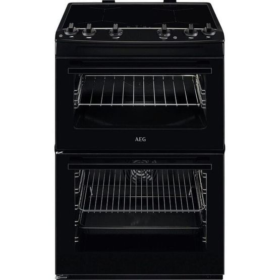 AEG CIX6500ABB 60cm Double Electric Cooker with Induction Hob Black