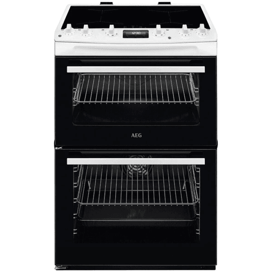 AEG CIX6540ACW 60cm Double Oven Cooker, Timer and Induction Hob White