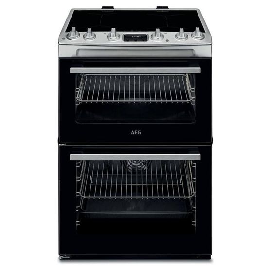 AEG CIX6540ACM 60cm Double Oven Cooker, Timer, Induction Hob Stainless Steel