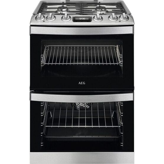 AEG CKB6541ACM 60cm Dual Fuel Double Oven Cooker Stainless Steel