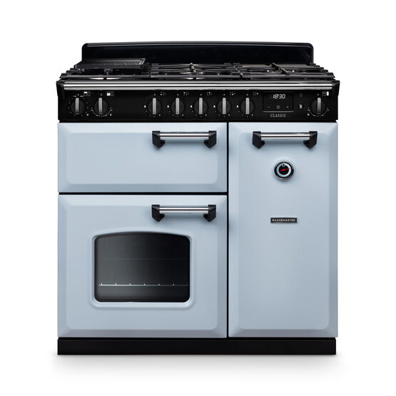 RANGEMASTER CL90DFPMSB/CM1 Classic 90cm Dual Fuel Misty Blue/Chrome